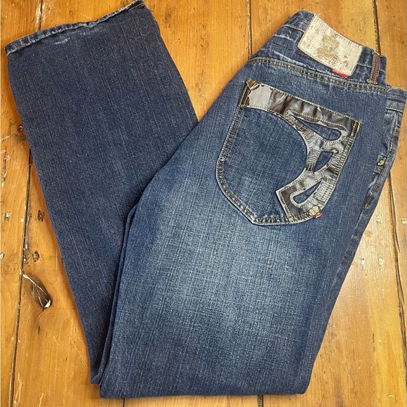 Vintage Men’s Stash House Straight Leg Embellished Blue Jeans size 34 - Picture 1 of 12
